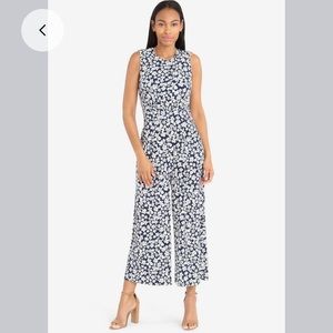London Times Sleeveless Ditsy Floral jumpsuit